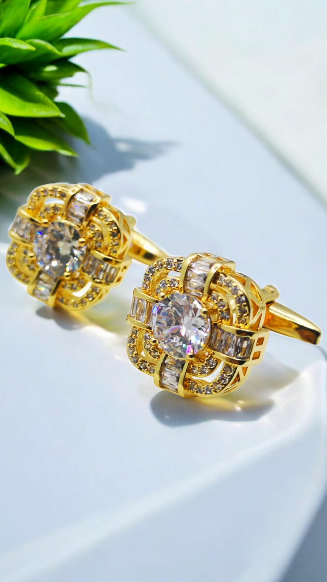 MQP GZ-102 Golden Zirconia Cufflinks