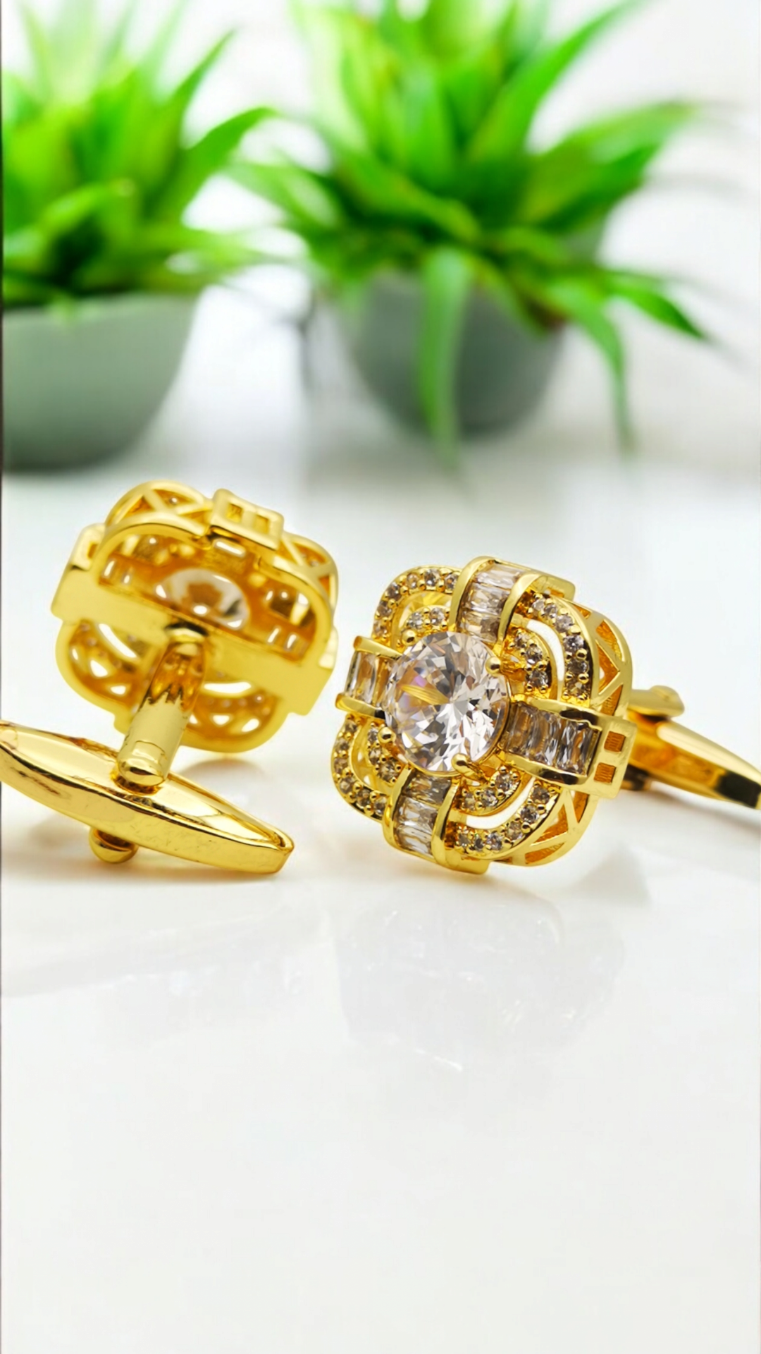 MQP GZ-102 Golden Zirconia Cufflinks